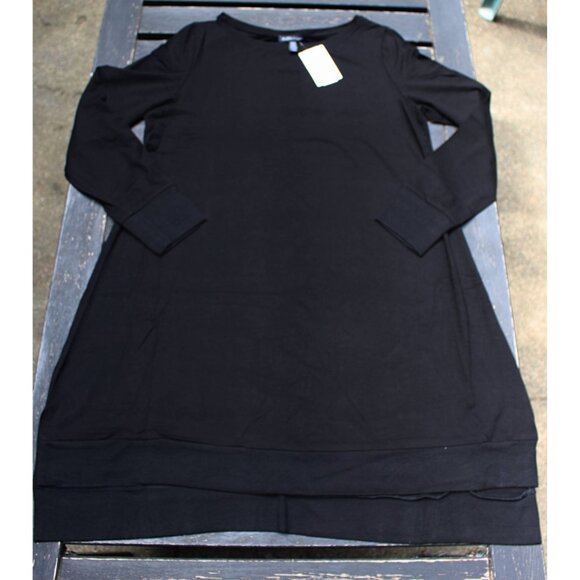 Eileen Fisher NWOT - Bateau Neck Layering Dress in Viscose Jersey, Black, Med - Picture 5 of 10